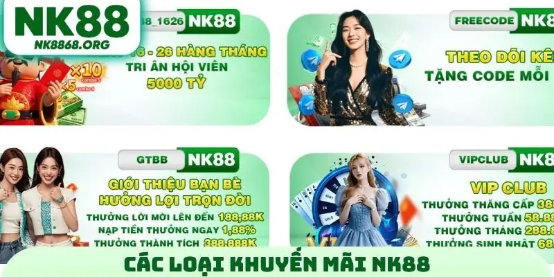 Các loại khuyến mãi NK88